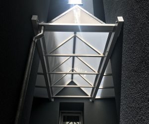 entrance with canopy cork grey