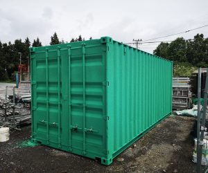 green shipping container
