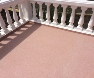 pink stone terrace