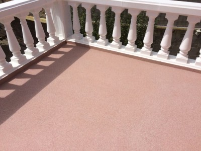 pink stone terrace